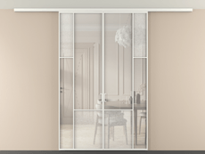 Перегородка Мозаик вдоль стены на потолок 2 створки