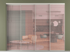 Перегородка Formato внутри проёма 4 створки с синхронным механизмом