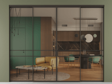 Перегородка Формато внутри проёма 4 створки