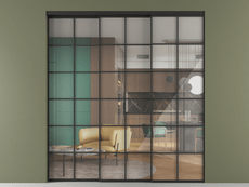 Перегородка Формато внутри проёма 3 створки с синхронным механизмом