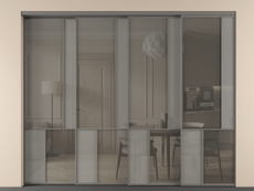 Перегородка Мозаик внутри проёма 4 створки с синхронным механизмом