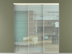 Перегородка Formato внутри проёма 3 створки с синхронным механизмом