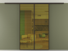 Перегородка Формато вдоль стены на потолок 2 створки