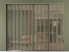 Перегородка Formato внутри проёма 4 створки с синхронным механизмом