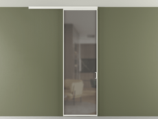 Перегородка Formato вдоль стены на потолок 1 створка