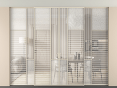 Перегородка Мозаик внутри проёма скрытое крепление в потолок 4 створки