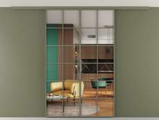 Перегородка Formato вдоль стены на потолок 2 створки