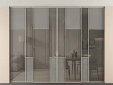 Перегородка Мозаик внутри проёма скрытое крепление в потолок 4 створки