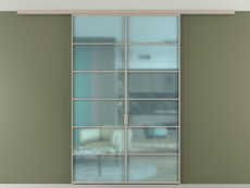 Перегородка Формато вдоль стены на потолок 2 створки