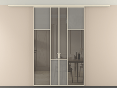 Перегородка Мозаик вдоль стены на потолок 2 створки