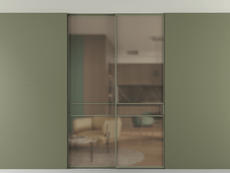 Перегородка Formato внутри проёма скрытое крепление в потолок 2 створки