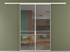 Перегородка Формато вдоль стены 2 створки