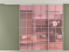 Перегородка Формато вдоль стены на потолок 3 створки с синхронным механизмом