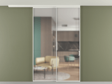 Перегородка Формато вдоль стены на потолок 2 створки с синхронным механизмом