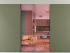 Перегородка Формато внутри проёма скрытое крепление в потолок 2 створки