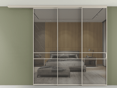 Перегородка Формато вдоль стены на потолок 3 створки с синхронным механизмом