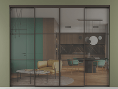 Перегородка Formato внутри проёма 4 створки