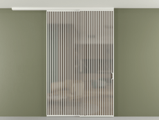 Перегородка Формато вдоль стены на потолок 2 створки с синхронным механизмом