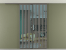 Перегородка Formato вдоль стены на потолок 2 створки с синхронным механизмом