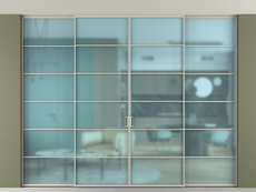 Перегородка Formato внутри проёма скрытое крепление в потолок 4 створки