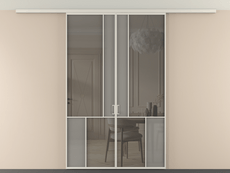 Перегородка Mosaic вдоль стены на потолок 2 створки