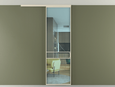 Перегородка Formato вдоль стены на потолок 1 створка