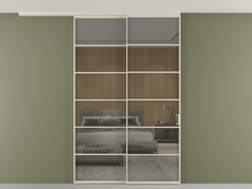 Перегородка Формато вдоль стены на потолок 2 створки с синхронным механизмом