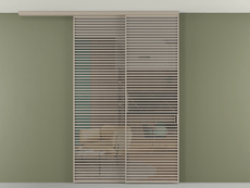 Перегородка Формато вдоль стены на потолок 2 створки с синхронным механизмом