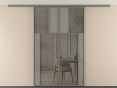 Перегородка Мозаик вдоль стены на потолок 2 створки