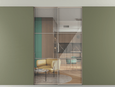 Перегородка Формато внутри проёма скрытое крепление в потолок 2 створки