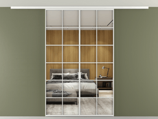 Перегородка Формато вдоль стены на потолок 2 створки