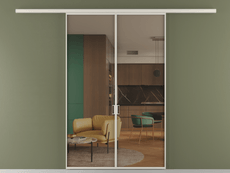 Перегородка Формато вдоль стены 2 створки