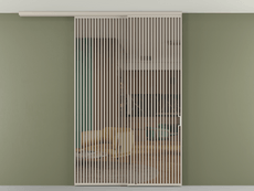 Перегородка Формато вдоль стены на потолок 2 створки с синхронным механизмом