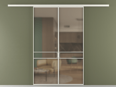 Перегородка Formato вдоль стены 2 створки