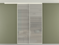 Перегородка Формато вдоль стены на потолок 2 створки с синхронным механизмом