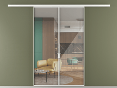 Перегородка Formato вдоль стены 2 створки