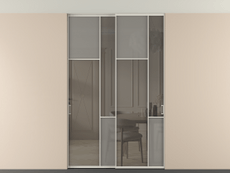 Перегородка Мозаик внутри проёма скрытое крепление в потолок 2 створки