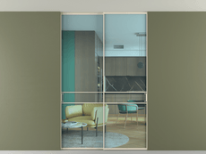 Перегородка Формато внутри проёма скрытое крепление в потолок 2 створки