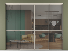 Перегородка Formato внутри проёма 4 створки