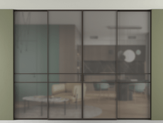 Перегородка Формато внутри проёма скрытое крепление в потолок 4 створки