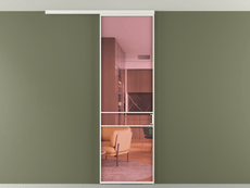 Перегородка Formato вдоль стены на потолок 1 створка