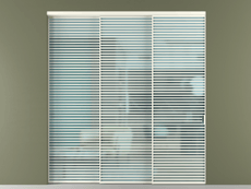 Перегородка Formato внутри проёма 3 створки с синхронным механизмом