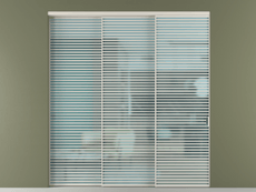 Перегородка Формато внутри проёма 3 створки с синхронным механизмом