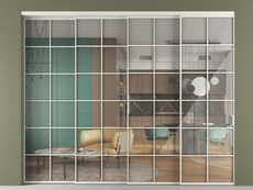 Перегородка Формато внутри проёма 4 створки с синхронным механизмом