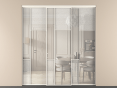 Перегородка Мозаик внутри проёма 3 створки