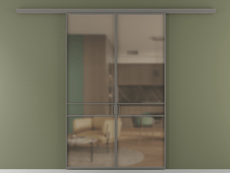 Перегородка Формато вдоль стены 2 створки