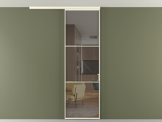 Перегородка Formato вдоль стены на потолок 1 створка