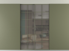 Перегородка Формато внутри проёма скрытое крепление в потолок 2 створки