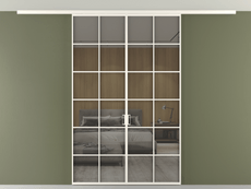 Перегородка Формато вдоль стены на потолок 2 створки