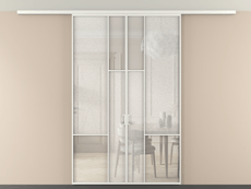 Перегородка Мозаик вдоль стены на потолок 2 створки